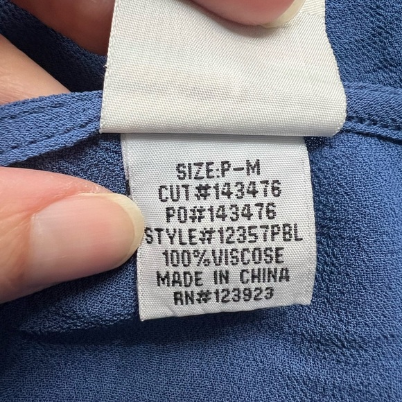 Mindset by XCVI Blue Dolman Fringe Lagonlook Boho Minimalist Top - Picture 7 of 8